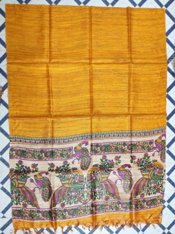 Handwoven Tussar Ghicha Silk Dupatta