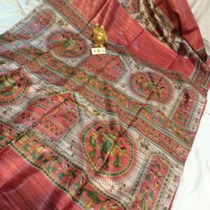 Pure Silk Tussar Ghicha Screen Printed Saree