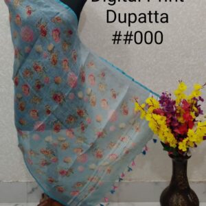 Pure Handloom Linen Digital Print Dupatta