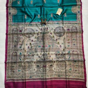 Pure Silk Tussar Ghicha Screen Printed Saree