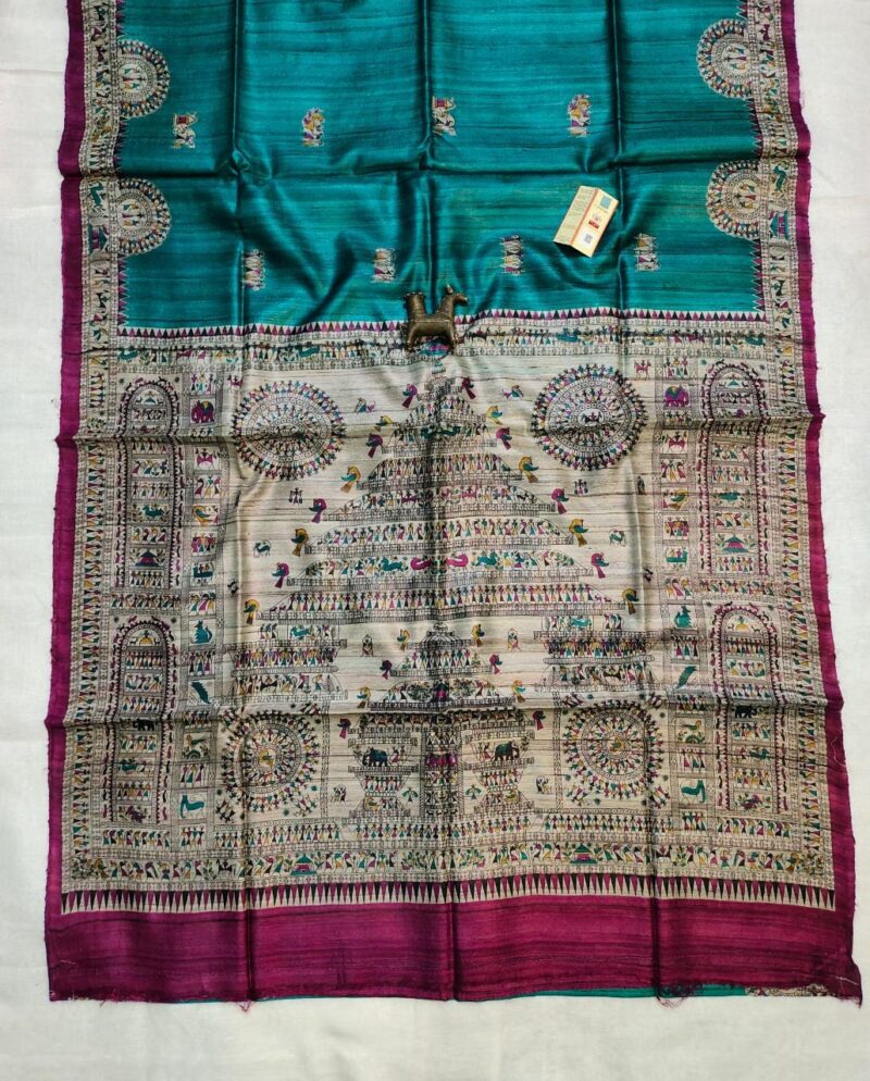 Pure Silk Tussar Ghicha Screen Printed Saree