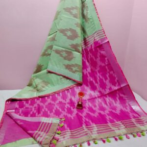 Bhagalpuri Handloom Pure Cotton Ikkat Saree for Women