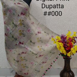 Pure Handloom Linen Digital Print Dupatta