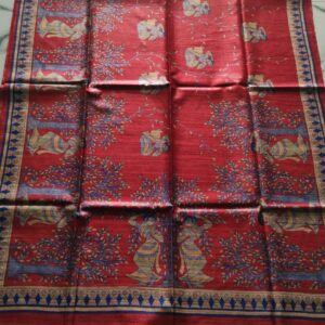 Pure Silk Tussar Ghicha Screen Printed Saree