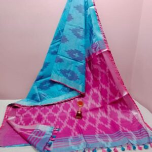 Bhagalpuri Handloom Pure Cotton Ikkat Saree for Women