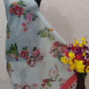 Pure Handloom Linen Digital Print Dupatta