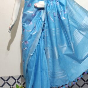 Hand-woven Thread Work Linen Cotton Saree