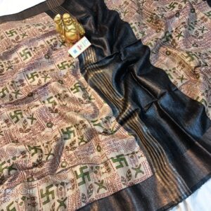 Pure Silk Tussar Ghicha Screen Printed Saree