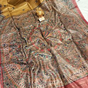 Pure Silk Tussar Ghicha Screen Printed Saree
