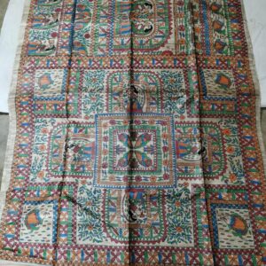 Full Madhubani Painted Ghicha Tussar Silk Saree