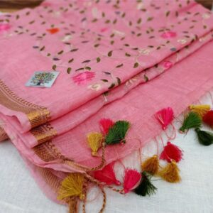 PURE LINEN EMBROIDERY SAREE