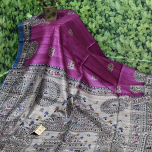 Pure Silk Tussar Ghicha Screen Printed Saree