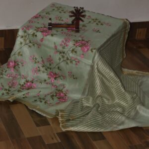 Hand-woven Thread Work Linen Cotton Saree