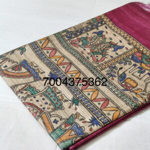 Hand Painting Tussar...