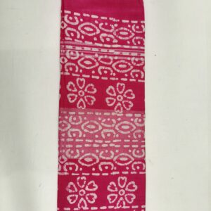 Pure Cotton Hand Block Batik Print Saree With Blouse Pcs-Hot Pink