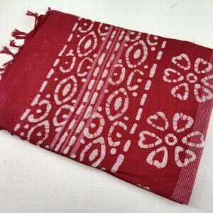 Batik Print Saree Pure Cotton With Blouse Pcs