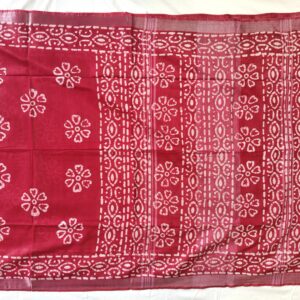 Batik Print Saree Pure Cotton With Blouse Pcs