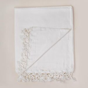 Bhagalpuri Designer Chadar White 52 x 96 inch