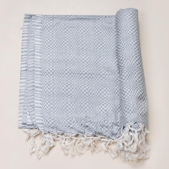 Bhagalpuri Designer Chadar Grey 52 x 96 inch - Image 2