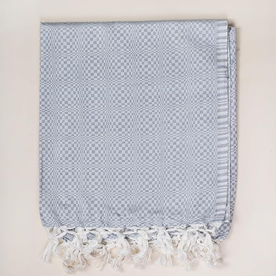 Bhagalpuri Designer Chadar Grey 52 x 96 inch - Image 4