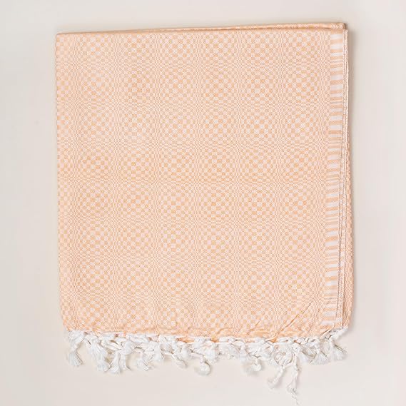 Bhagalpuri Designer Chadar Light Orange 52 x 96 inch - Image 3