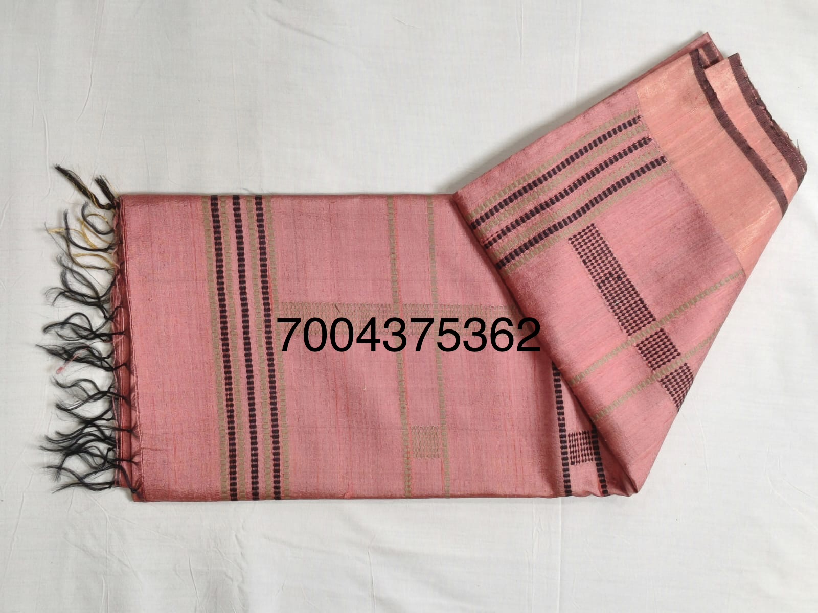Handloom Woven Pure Dupion Silk Saree - Image 3