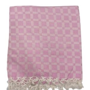 Bhagalpuri Chadar Large Check 52X96 inch Pink