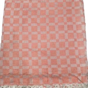 Bhagalpuri Chadar Large Check 52X96 inch Pastel Orange