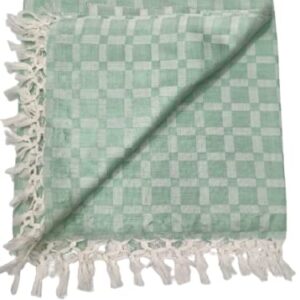 Bhagalpuri Chadar Large Check 52X96 inch Parrot Green