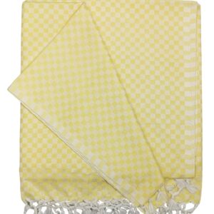 Bhagalpuri Chadar Small Check 52X96 inch Yellow