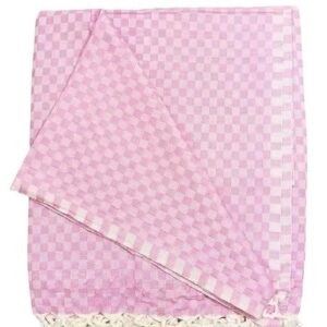 Bhagalpuri Chadar Small Check 52X96 inch Pink