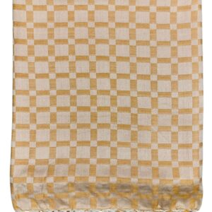 Bhagalpuri Chadar Large Check 52X96 inch Goden Yellow