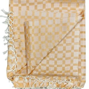 Bhagalpuri Chadar Large Check 52X96 inch Goden Yellow