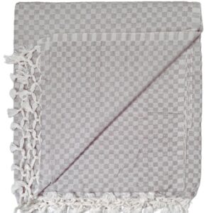 Bhagalpuri Chadar Small Check 52X96 inch Grey