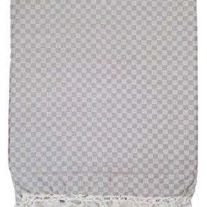 Bhagalpuri Chadar Small Check 52X96 inch Grey