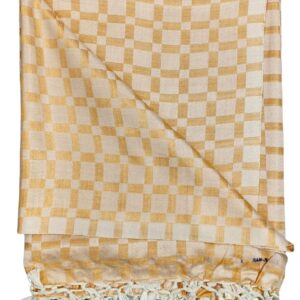 Bhagalpuri Chadar Large Check 52X96 inch Goden Yellow
