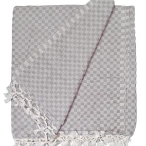 Bhagalpuri Chadar Small Check 52X96 inch Grey