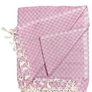 Bhagalpuri Chadar Small Check 52X96 inch Pink