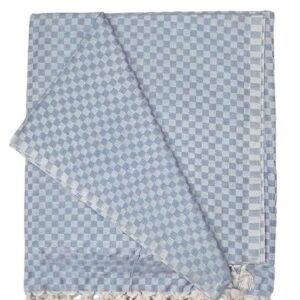 Bhagalpuri Chadar Small Check 52X96 inch Blue