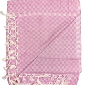 Bhagalpuri Chadar Small Check 52X96 inch Pink