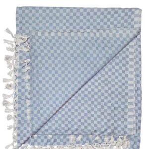 Bhagalpuri Chadar Small Check 52X96 inch Blue