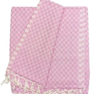 Bhagalpuri Chadar Small Check 52X96 inch Pink