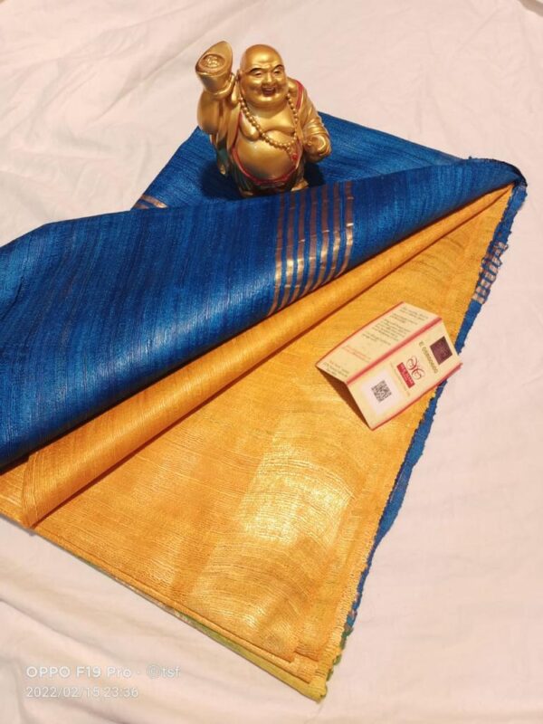 Pure Silk Tussar Ghicha Saree with Woven Zari Border