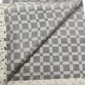 Bhagalpuri Chadar Large Check 52X96 inch Grey