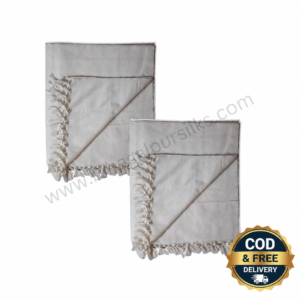 Bhagalpuri Dull Chadar Premium Quality Plane 57x102 in Pack of 2 White