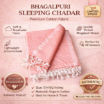 Bhagalpuri Dull Chadar Premium Quality Plane Pastel Orange 57x102 inch