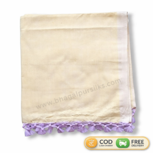 Bhagalpuri Sleeping Chadar for Summer AC Room Plane Cream 53x96 inch