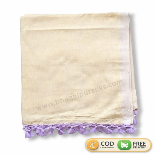 Bhagalpuri Sleeping Chadar for Summer AC Room Plane Cream 53x96 inch