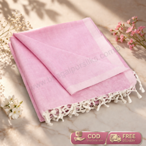 Bhagalpuri Sleeping Chadar for Summer AC Room Plane Pink 53x96 inch