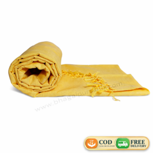 Bhagalpuri Sleeping Chadar for Summer AC Room Plane Yellow 53x96 inch